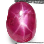 1.23-Carat Intense Pinkish Red Burmese Star Ruby with Sharp Star