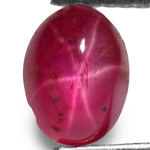 2.06-Carat Unheated Pinkish Red Star Ruby from Burma