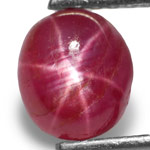 1.37-Carat Natural & Unheated Oval-Cut Star Ruby from Burma