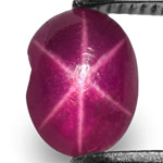 0.88-Carat Oval-Cut Deep Purplish Red Burmese Star Ruby