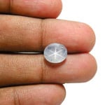 4.01-Carat Bluish White 6-Ray Star Sapphire from Ceylon