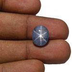 7.58-Carat Greyish Blue Star Sapphire with Super Sharp Star