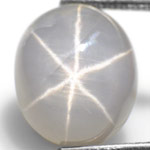 7.57-Carat Rare White Star Sapphire with Razor-Sharp Star