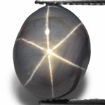 6.61-Carat Sri Lankan Grey Star Sapphire with Razor-Sharp Star