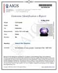 3.32-Carat AIGS-Certified Violet Star Sapphire from Burma