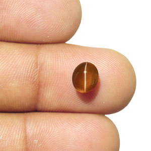 2.02-Carat Honey-Color Chrysoberyl Cat's Eye (Strong Chatoyance) - Click Image to Close