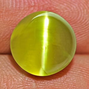 12 Carat Lovely Neon Greenish Yellow Chrysoberyl Cats Eye  