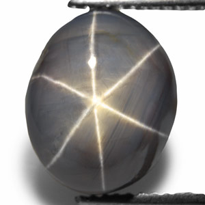 6.61-Carat Sri Lankan Grey Star Sapphire with Razor-Sharp Star - Click Image to Close