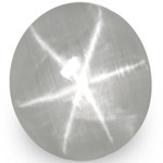 3.75-Carat Soft Blue-Grey Star Sapphire with Super Sharp Star