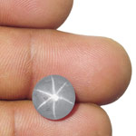 5.55-Carat 10mm Round Bluish Grey Star Sapphire from Ceylon