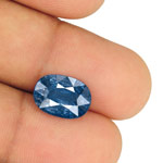 6.18-Carat GRS-Certified Unheated Oval-Cut Deep Blue Sapphire