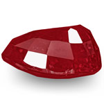 0.98-Carat Pear-Shaped Deep Pinkish Red Ruby from Mozambique