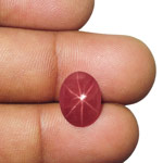 7.12-Carat Oval-Shaped Lively Pinkish Red Star Ruby from Vietnam