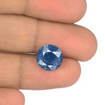 6.61-Carat 10mm Round Eye-Clean Intense Blue Burmese Sapphire