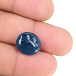 12.08-Carat Oval Cabochon-Cut Deep Blue Sapphire from Burma