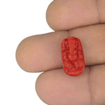 9.49-Carat Natural Coral Carving of Lord Ganesha (IGI-Certified)