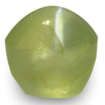 4.09-Carat 7mm Round Yellowish Green Chrysoberyl Cat's Eye (IGI)