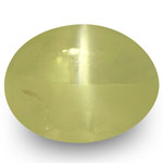 3.05-Carat 7mm Round Soft Greenish Yellow Chrysoberyl Cat's Eye