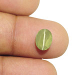 3.07-Carat Indian Chrysoberyl Cat's Eye with Strong Chatoyance