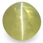 3.03-Carat 7mm Round Greenish Yellow Chrysoberyl Cat's Eye (IGI)