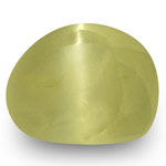 3.03-Carat 7mm Round Greenish Yellow Chrysoberyl Cat's Eye (IGI)