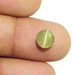 3.03-Carat 7mm Round Greenish Yellow Chrysoberyl Cat's Eye (IGI)