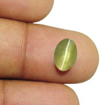 2.87-Carat Attractive Yellow Green Natural Chrysoberyl Cat's Eye