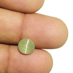 3.03-Carat Pastel Yellow Green Chrysoberyl Cat's Eye from India