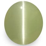 2.89-Carat Flat-Cut Chrysoberyl Cat's Eye with Strong Chatoyance