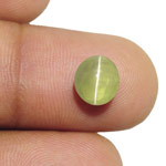 3.59-Carat Greenish Yellow Chrysoberyl Cat's Eye from India