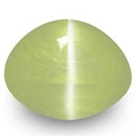 3.72-Carat Light Yellowish Green Indian Chrysoberyl Cat's Eye