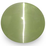 3.02-Carat Greyish Green Chrysoberyl Cat's Eye from India (IGI)