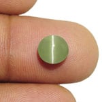 3.02-Carat Greyish Green Chrysoberyl Cat's Eye from India (IGI)