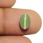 3.84-Carat Greyish Green Chrysoberyl Cat's Eye from India (IGI)