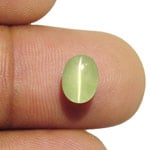 3.35-Carat Eye-Clean Soft Yellow Green Chrysoberyl Cat's Eye