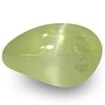 2.97-Carat Soft Yellowish Green Indian Chrysoberyl Cat's Eye