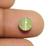 2.97-Carat Soft Yellowish Green Indian Chrysoberyl Cat's Eye