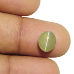 4.33-Carat Chrysoberyl Cat's Eye from India (Strong Chatoyance)