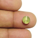 3.01-Carat 7mm Round Transparent Chrysoberyl Cat's Eye (IGI)