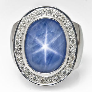 18.18-Carat Burmese Star Sapphire Ring