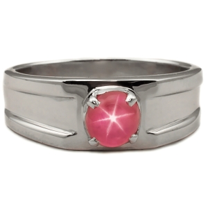 Ring containing a 2.20-ct Burmese Star Ruby Set in Silver