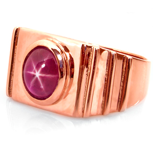 Ring containing a 3.32-ct Burmese Star Ruby set in 14K Pink Gold