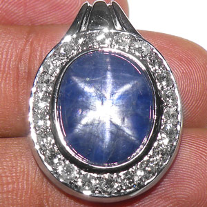 14.21-Carat Burmese Star Sapphire Pendant