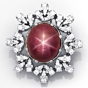 Star Ruby & Diamond Pendant